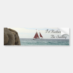 Bumpersticker met zeilboot
