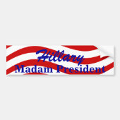 Bumpersticker Mevrouw President Hillary stries (Voorkant)