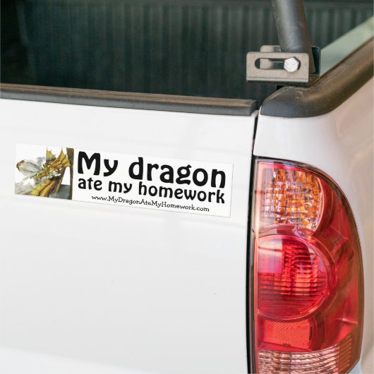 Bumpersticker - Mijn draak op mijn thuiswerk (Op Truck)