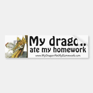 Bumpersticker - Mijn draak op mijn thuiswerk