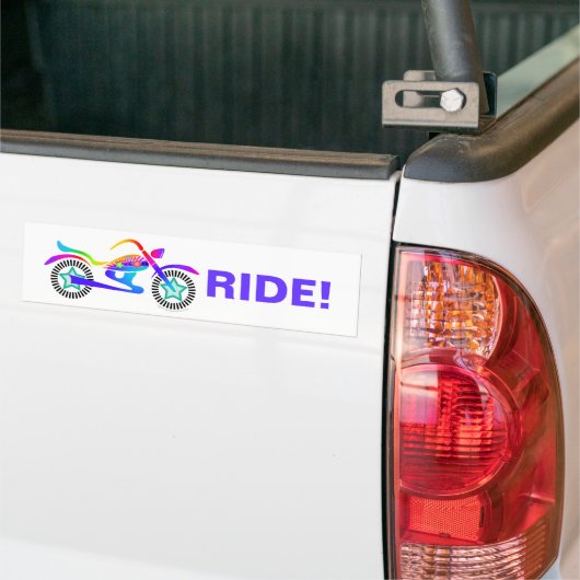 Bumpersticker motorfiets Bike Biker (Op Truck)