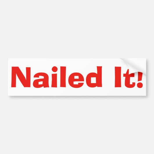 bumpersticker "Nailed it" (Voorkant)
