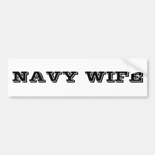 Bumpersticker Navy Wife (Voorkant)