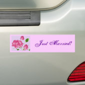 Bumpersticker "Net getrouwd" roze lavender Roos (Op auto)