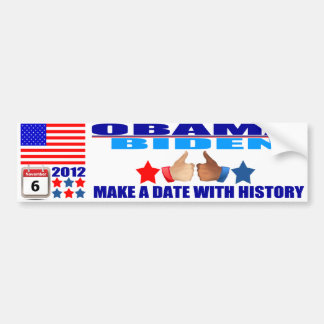 Bumpersticker - Obama/Biden - Vlag - Datum/Geschie