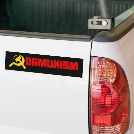 Bumpersticker - Obamunisme rood (Op Truck)