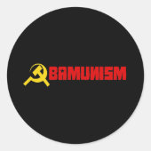 Bumpersticker - Obamunisme rood Ronde Sticker (Voorkant)
