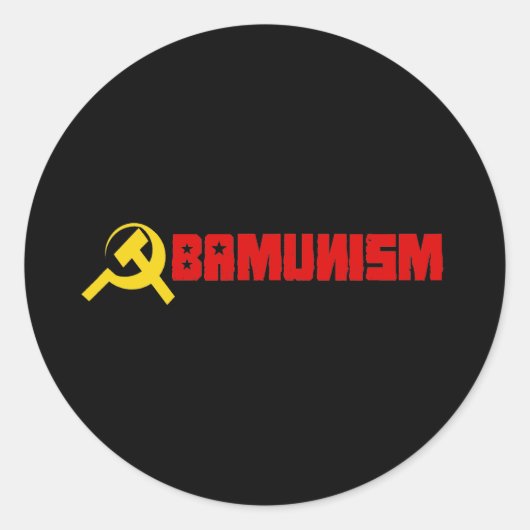 Bumpersticker - Obamunisme rood Ronde Sticker (Voorkant)