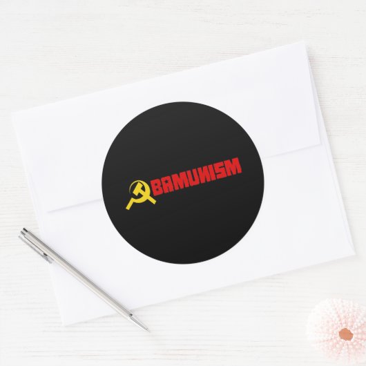 Bumpersticker - Obamunisme rood Ronde Sticker (Envelop)