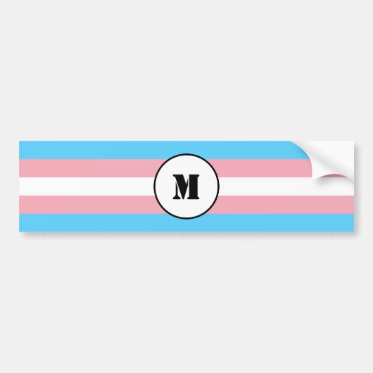 Bumpersticker onder transgendervlag (Voorkant)
