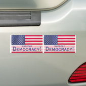 Bumpersticker - Ondersteuning van democratie Vlagg (Op auto)