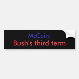 Bumpersticker op de derde termijn van struik