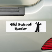 Bumpersticker Oude School Raver (Op auto)