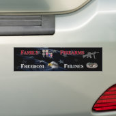 bumpersticker over gezin, vuurwapens, vrijheid en (Op auto)