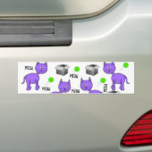 Bumpersticker Paarse kat Kittens Meow (Op auto)