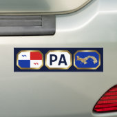 Bumpersticker Panama Banner Map (Op auto)