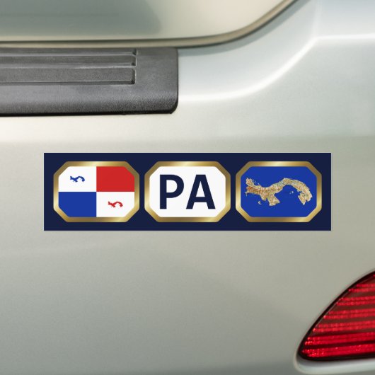 Bumpersticker Panama Banner Map (Op auto)