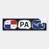Bumpersticker Panama Banner Map (Voorkant)