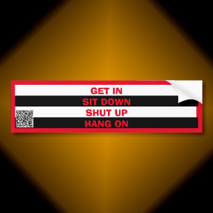 Bumpersticker passagiersvoorschriften