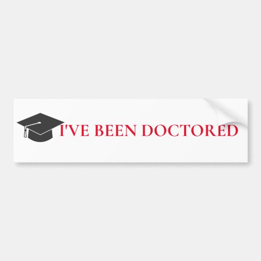 Bumpersticker Phd of Doctoraat (Voorkant)