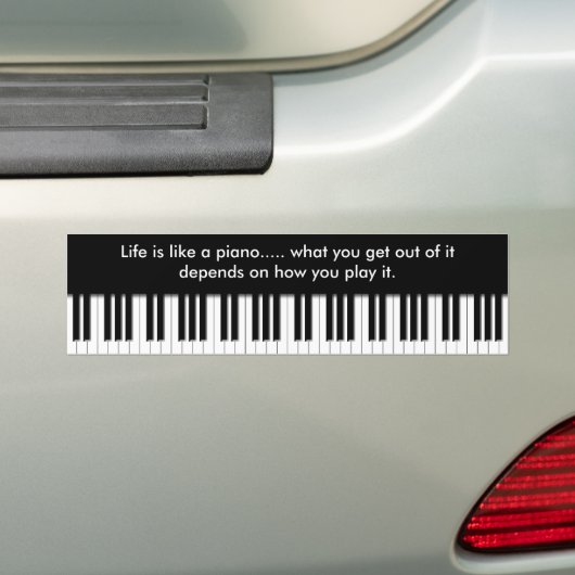 Bumpersticker - Pianotoetsenbord met levensstandaa (Op auto)