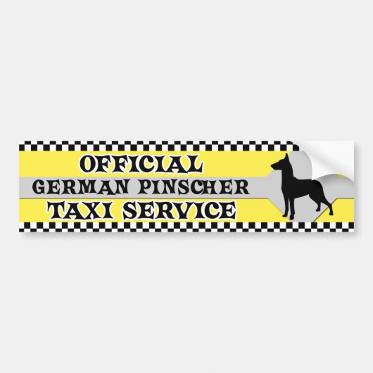 Bumpersticker Pinscher Taxi Service (Voorkant)