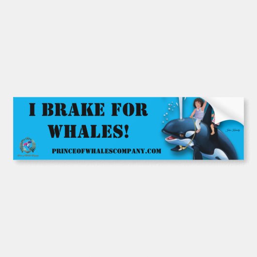 Bumpersticker Prince Patches I Brake for Whales (Voorkant)