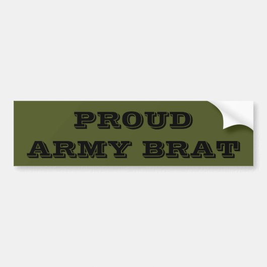 Bumpersticker Proud Army Brat (Voorkant)