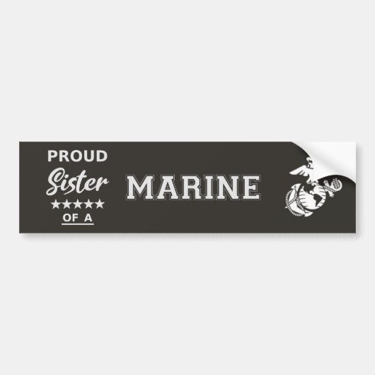 Bumpersticker (Proud Sister of a MARINE) (Voorkant)