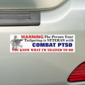 Bumpersticker PTSD (Op auto)