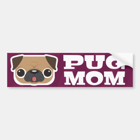 Bumpersticker Pug Ma (Voorkant)