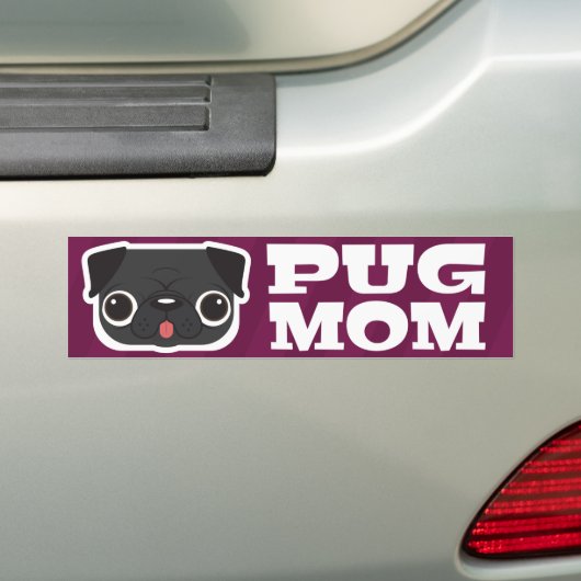 Bumpersticker Pug Ma (Op auto)