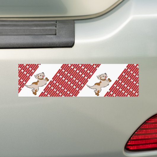 Bumpersticker Puppy Dog Running (Op auto)