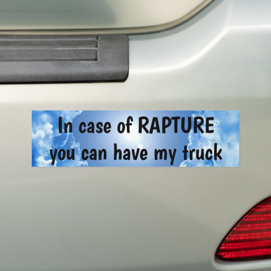 Bumpersticker Rapture (Op auto)