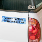 Bumpersticker Rapture (Op Truck)