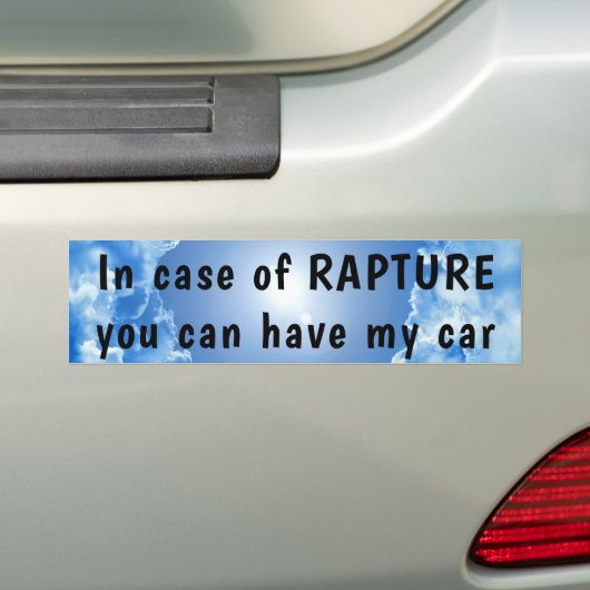 Bumpersticker Rapture (Op auto)