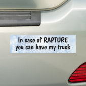 Bumpersticker Rapture (Op auto)