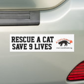 Bumpersticker: Redding een Kat sparen 9 levens Bumpersticker (Op auto)