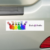 Bumpersticker regenboogvogels (Op auto)