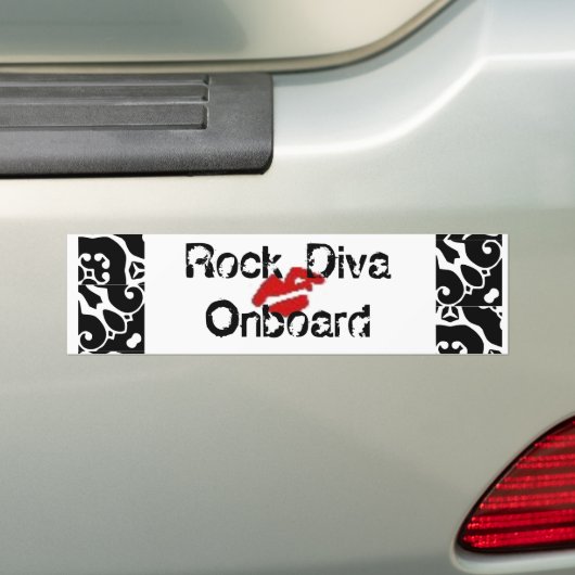 Bumpersticker "Rock Diva Onboard" (Op auto)