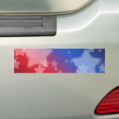 Bumpersticker rode witte en blauwe sterren (Op auto)