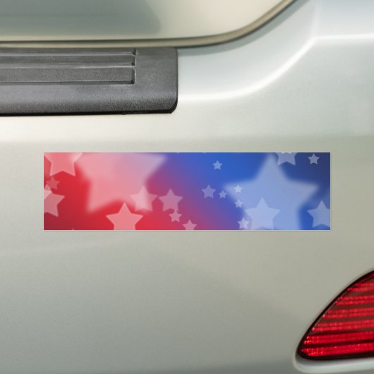 Bumpersticker rode witte en blauwe sterren (Op auto)