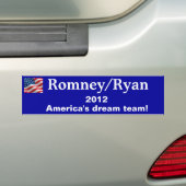 Bumpersticker Romney/Ryan 2012 (Op auto)