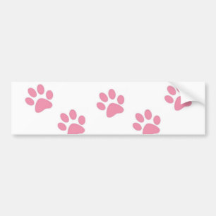 Bumpersticker roze paw afdrukken