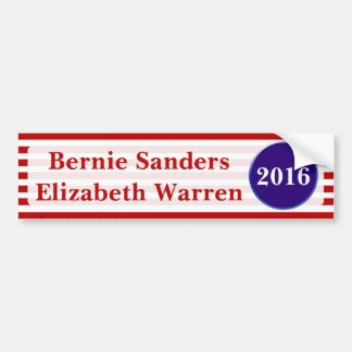 Bumpersticker Sanders & Warren 2016