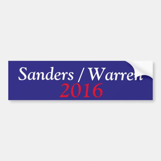 Bumpersticker Sanders/Warren 2016 (Voorkant)
