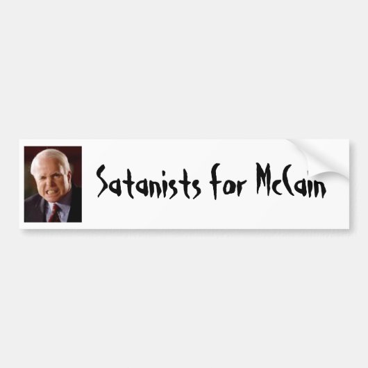 Bumpersticker: Satanisten voor McCain Bumpersticker (Voorkant)