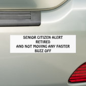 BUMPERSTICKER SENIOREN ALERT-SENIORE HUMOR (Op auto)