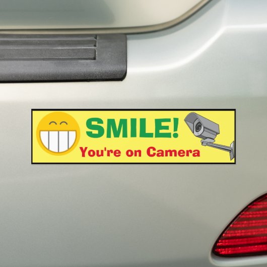 Bumpersticker - Smile Je bent op Camera (Op auto)