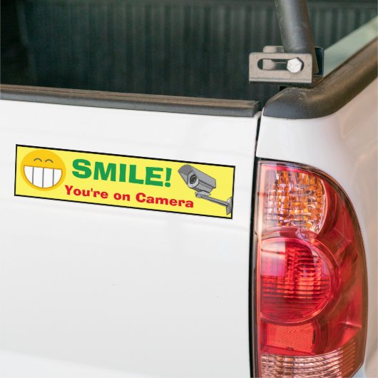 Bumpersticker - Smile Je bent op Camera (Op Truck)